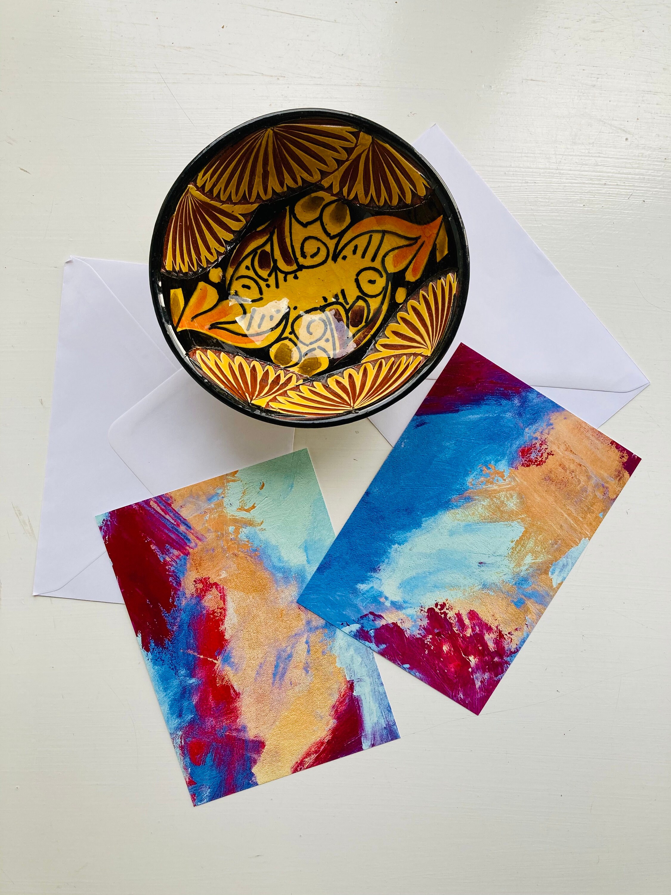 Abstract Art Postcards Mini Art Prints A6 Set of 2 Envelopes Etsy UK