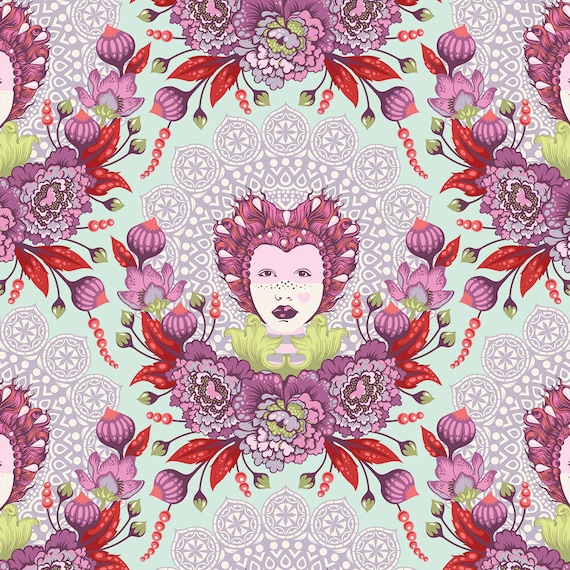 OOP Tula Pink Fabric - Elizabeth Collection Scrap Pack - Large Pieces in  Plum, Sky & Tart incl. Plum Selfies