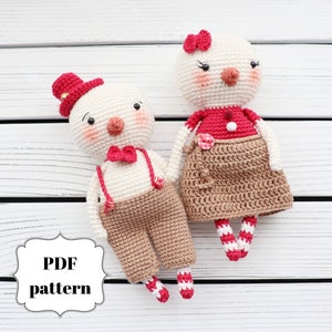 Nino and Nina Snow Doll Couple PDF Pattern - Amigurumi/Crochet Pattern