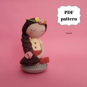 Meditating Girl PDF Pattern - Amigurumi/Crochet Pattern