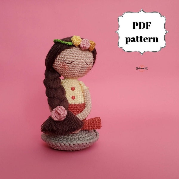 Patrón PDF Chica Meditando - Patrón Amigurumi/Crochet