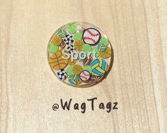 Sports Themed Dog Pet Resin ID Tag