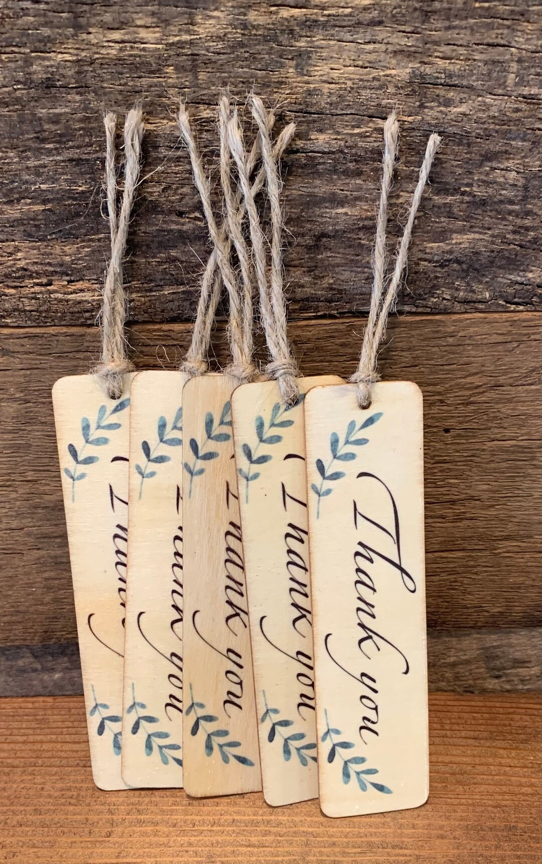 Thank You Wooden Bookmark Gift Tag Multipurpose Tag Set Etsy