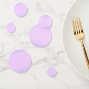Confete misto com círculos rosa e lavanda | Coleção Majestic Harmony | Peças de confete circulares em cartolina brilhante | Decoração de mesa de casamento rosa