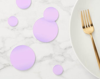 Pink Lavender Circle Confetti: Gloss Cardstock Wedding Table Decor