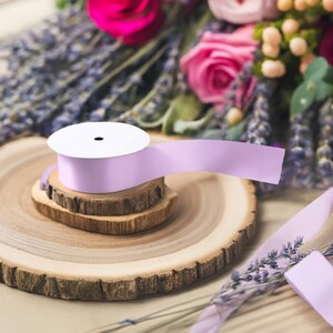 Pink Lavender Single-Faced Satin Ribbon | Majestic Harmony Ribbons | Purple Smooth Silk Ribbon | 1.5&quot;, 3&quot; Sashes | 2, 6, 10 By the Yard