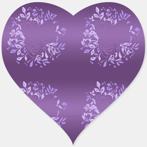 Stickers coeur rose violette | Collection de roses | Stickers stationnaires floraux | Carnets de notes violets | Cadeau de décoration d'agenda de Noël