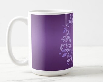 Violet Gradient Roses Wreath Mugs | 325 ml Custom Mugs | Gift for the Grieving