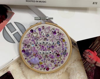 Decoración de regalo con cuentas inspirada en BTS "I Purple You" / Recuerdo de concierto