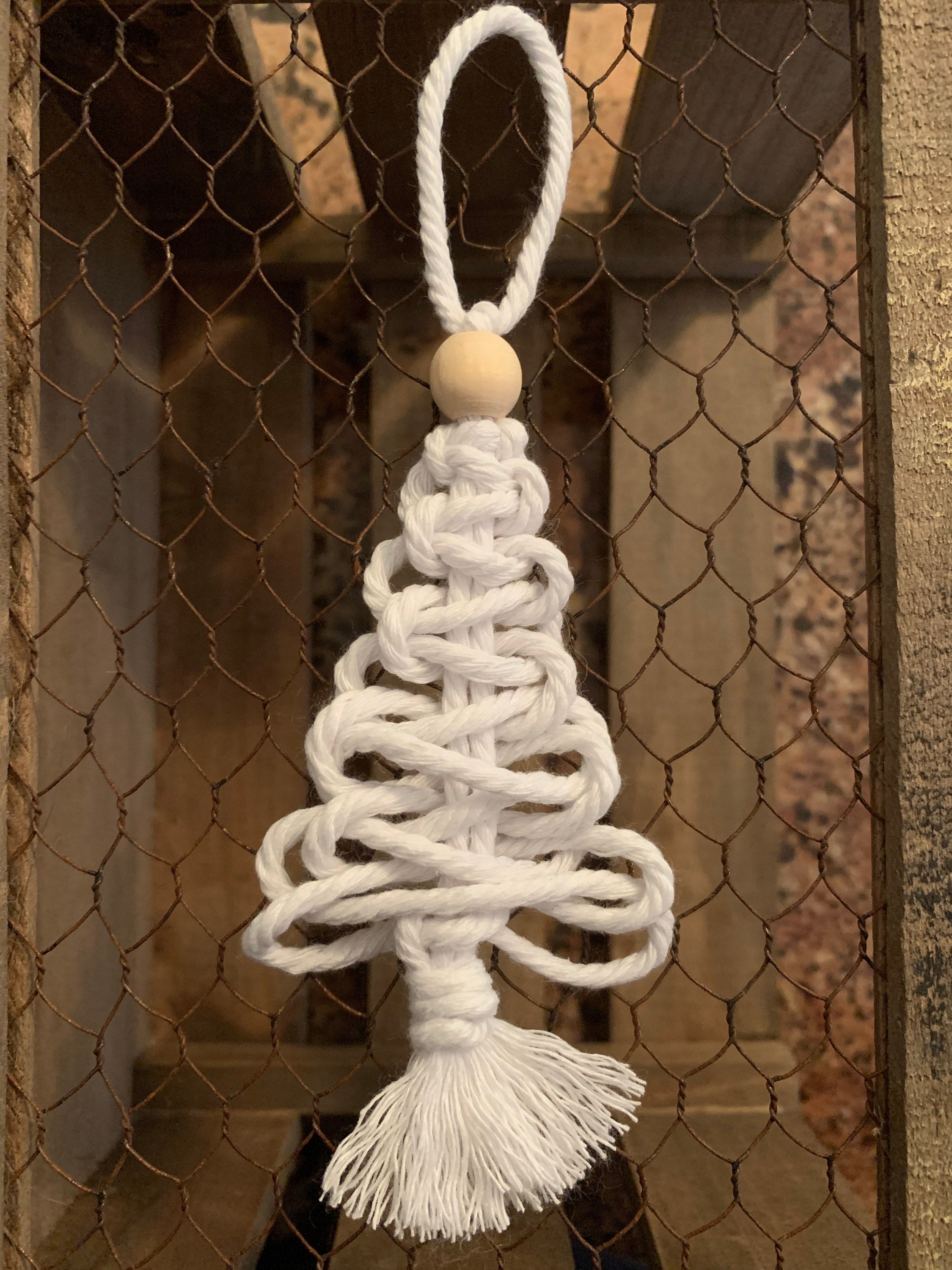 Macrame Christmas Tree Ornament Etsy