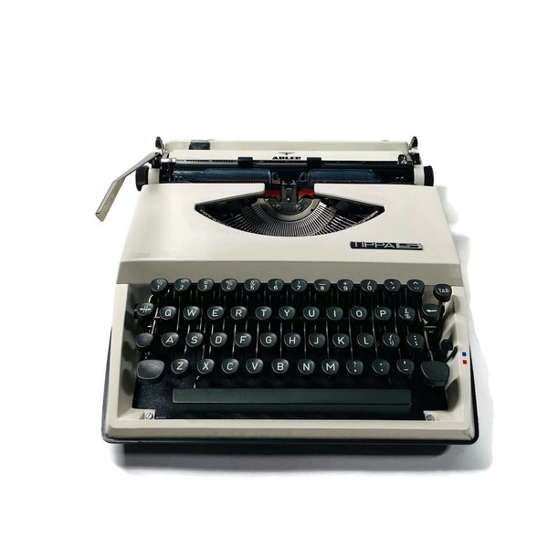 Adler Tippa, Working Typewriter, Vintage Typewriter 1970's, Portable Typewriter, Grey Typewriter,