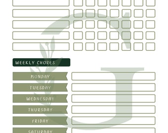 Chore Chart - Plant Theme 1