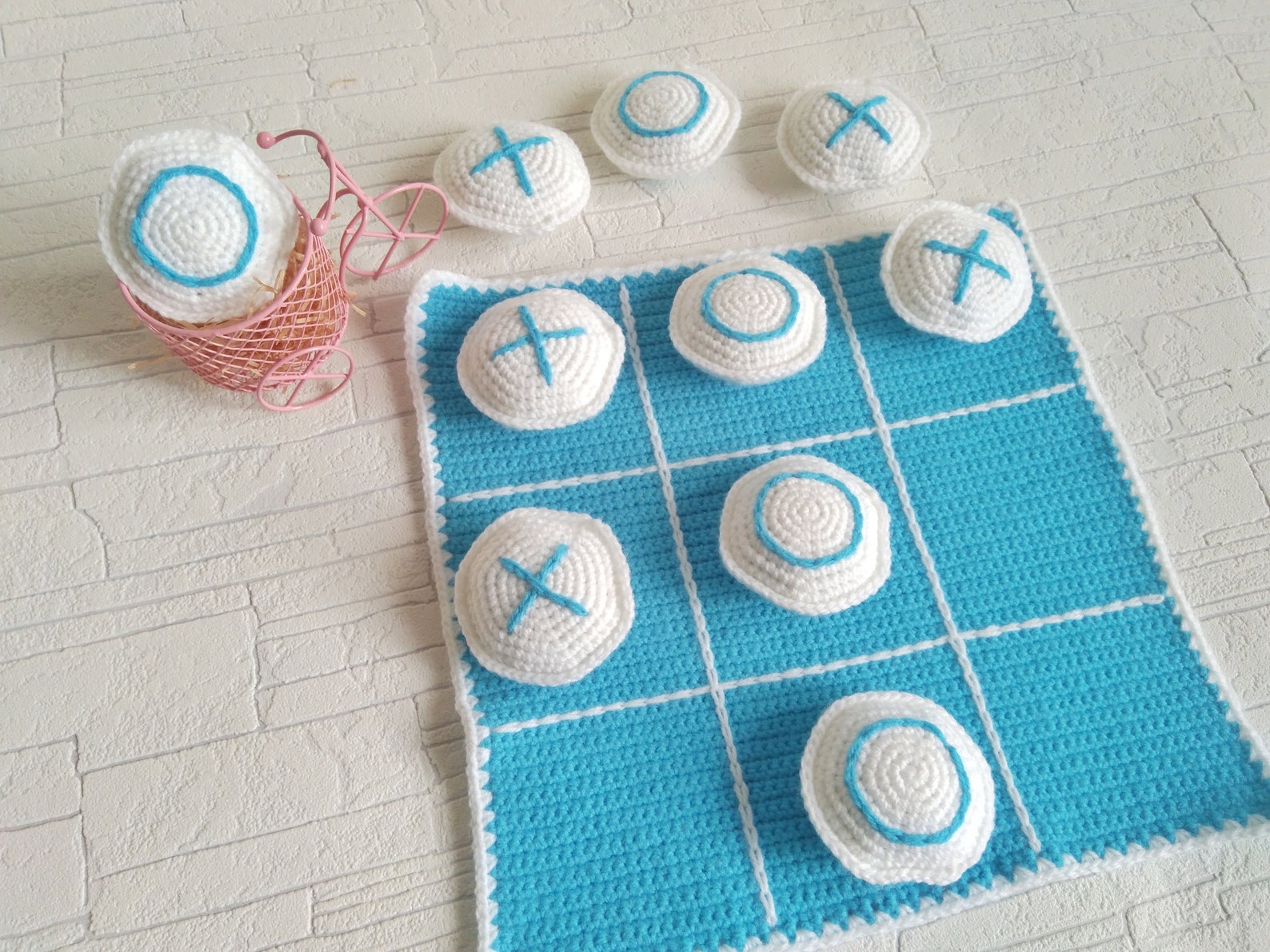 Tic Tac Toe game Crochet PATTERN Crochet Game For Travel Etsy