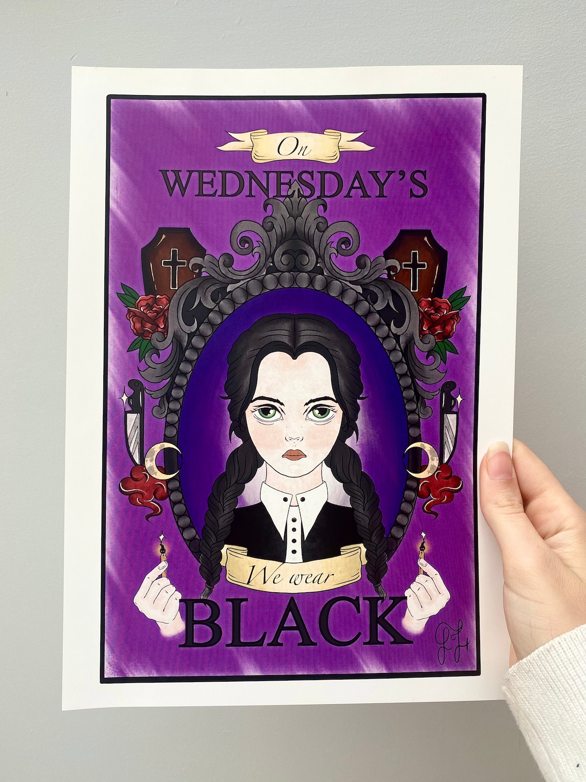 Wednesday Addams Family Film Art Print Etsy Australia