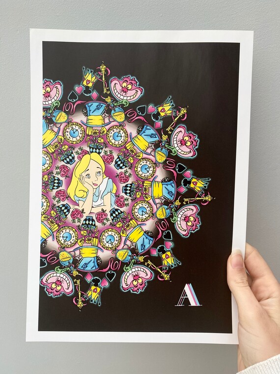 Alice in Wonderland Mandala Art Print - Etsy