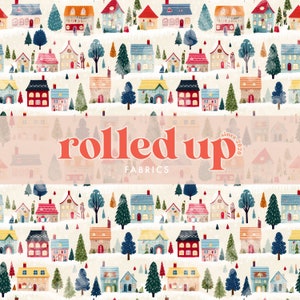 Christmas Village Scene - Seamless Digital Paper Print Pattern, Digital Download, Journalling, Scrapbooking, Embroidery, Knitted