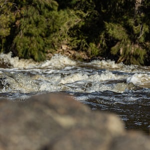 turbulent river creek flowing over rocks boulders in rapid section photo photography digital print wall decor