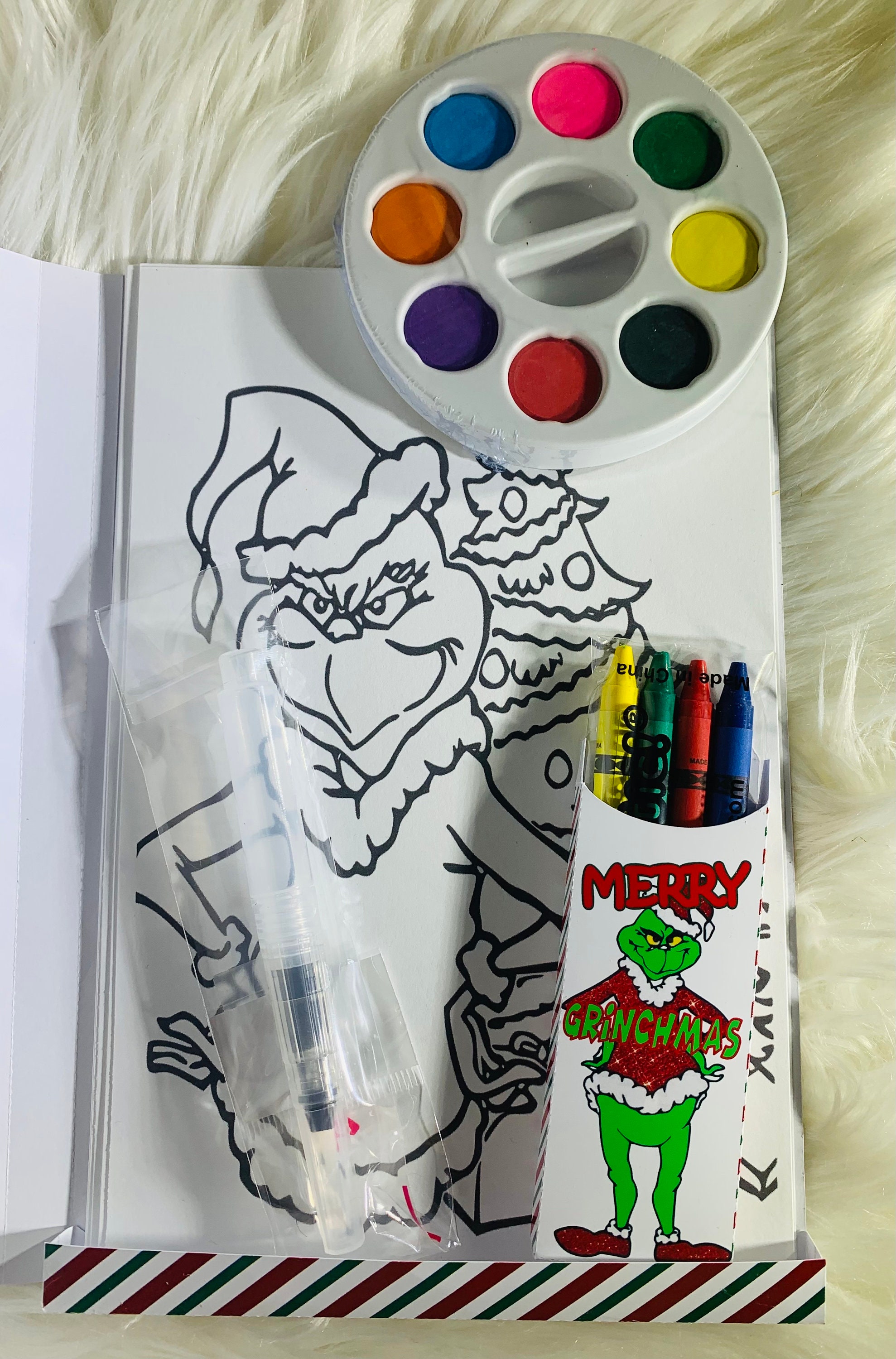 Grinch Paint/coloring Kit, Painting Pages, Coloring Kit, Coloring Pages ...