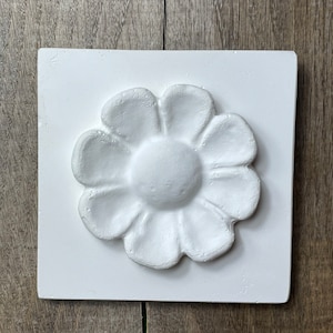 Flower head, tile,decorative tile,plaster cast,gift , plaster plaque,wall art,cottage,nature