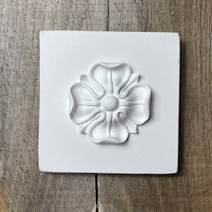 Flower head, plaster plaque, plaster cast, wall art,tile,decorative tile,gift, cottage, nature