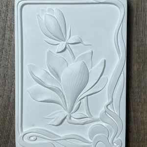 Lilly flowers , plaster plaque , wall art , garden , gift , plaster