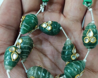 Peace and Harmony Beaded Tassel Necklace Peace Jade Mint Green
