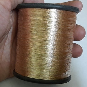 Bright Gold Zari Metallic Thread-Hand Machine Embroidery | Metallic sewing thread-Zardozi-Luneville Embroidery | Tambour Embroidery-