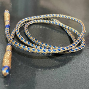 Collana regolabile in filo blu-oro fatta a mano / cordino per gioielli indiani / lunghezza 45 cm