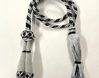 Adjustable Handmade Silver-Black Necklace Thread | Indian Necklace Jewelry Cord | 13 Inch(App.) | Silk Dori