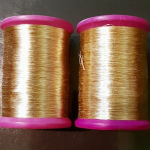 Gold Zari Metallic Thread-Hand Machine Embroidery | Metallic sewing thread-Zardozi-Luneville Embroidery | Tambour Embroidery-