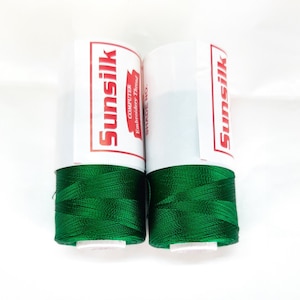 Green Silk Thread | Viscose Rayon Yarn 500 Mts/Roll | Hand/ Machine Embroidery | Zardozi | Luneville | Tambour