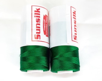 Hilo de rayón viscosa verde / Bordado Zardozi, Fabricación de joyas