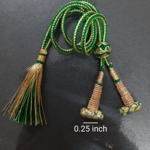 Verstellbare Handgemachte Grüne Halskette Faden | Indische Halskette Schmuckkordel mit Strang Verbinder | 10 Stück, 13 Zoll | Zari Dori