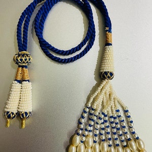 Buy Handmade Adjustable Seed Bead Necklace Cord: Gold Zari Dori, 12 Inch Online In India - Foto 1