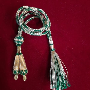 Filo regolabile per collana verde fatto a mano, cordino per gioielli della collana indiana, argento-verde, 10 pezzi, 13 pollici (app.), Zari Dori