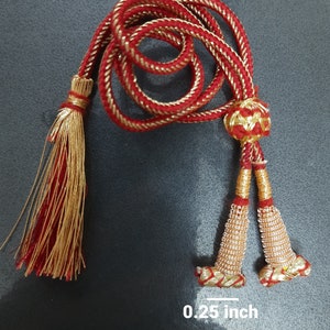 Adjustable Handmade Red Necklace Thread | Indian Necklace Jewelry Cord with Strand Connector | 10 Pieces, 13 Inch(App.) | Zari Dori