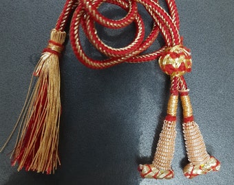 Red Zari Dori Necklace Cord | Indian Jewelry Making (10 Pieces)