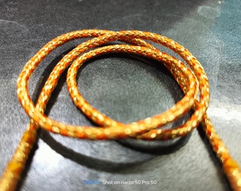 Buy Handmade Adjustable Seed Bead Necklace Cord: Gold Zari Dori, 12 Inch Online In India - Foto 5