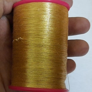 Gold Zari Metallic Thread-Hand Machine Embroidery | Metallic sewing thread-Zardozi-Luneville Embroidery | Tambour Embroidery-