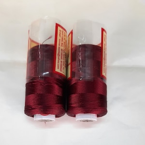 Maroon Silk Thread | Viscose Rayon Yarn 500 Mts/Roll | Hand/ Machine Embroidery | Zardozi | Luneville | Tambour