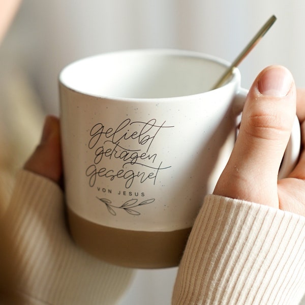 Ceramic mug “loved worn blessed BY JESUS”