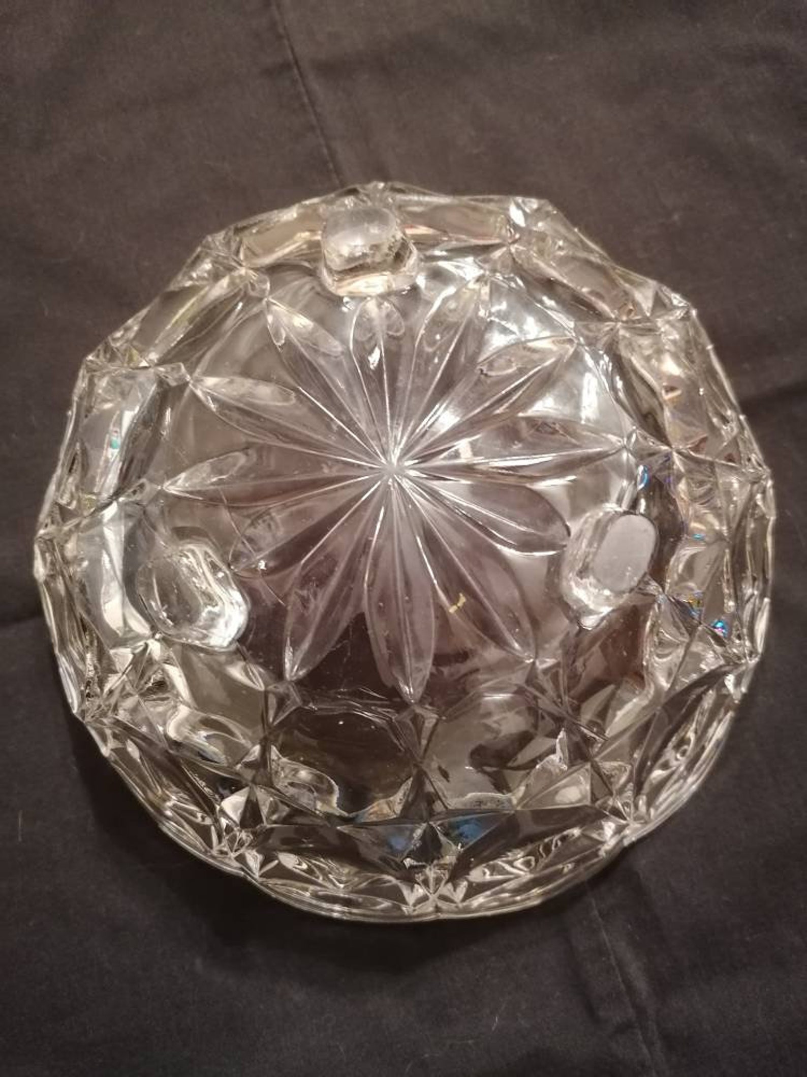 Vintage 1980s Cut Glass family size Trifle Bowl 21cm st75 Etsy