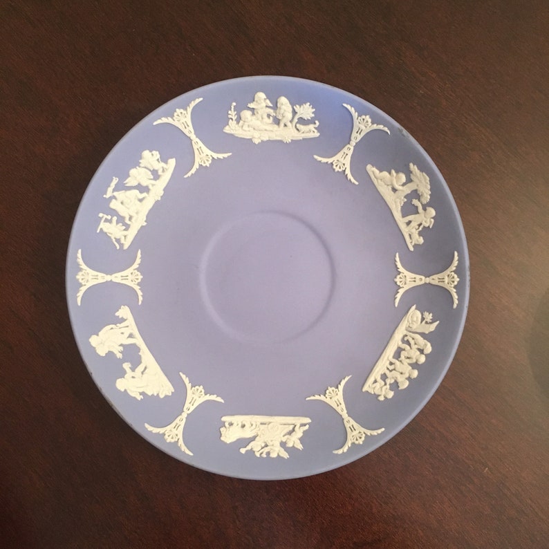 Wedgwood Blue Jasperware Tea Cup and Saucer 1952 Etsy