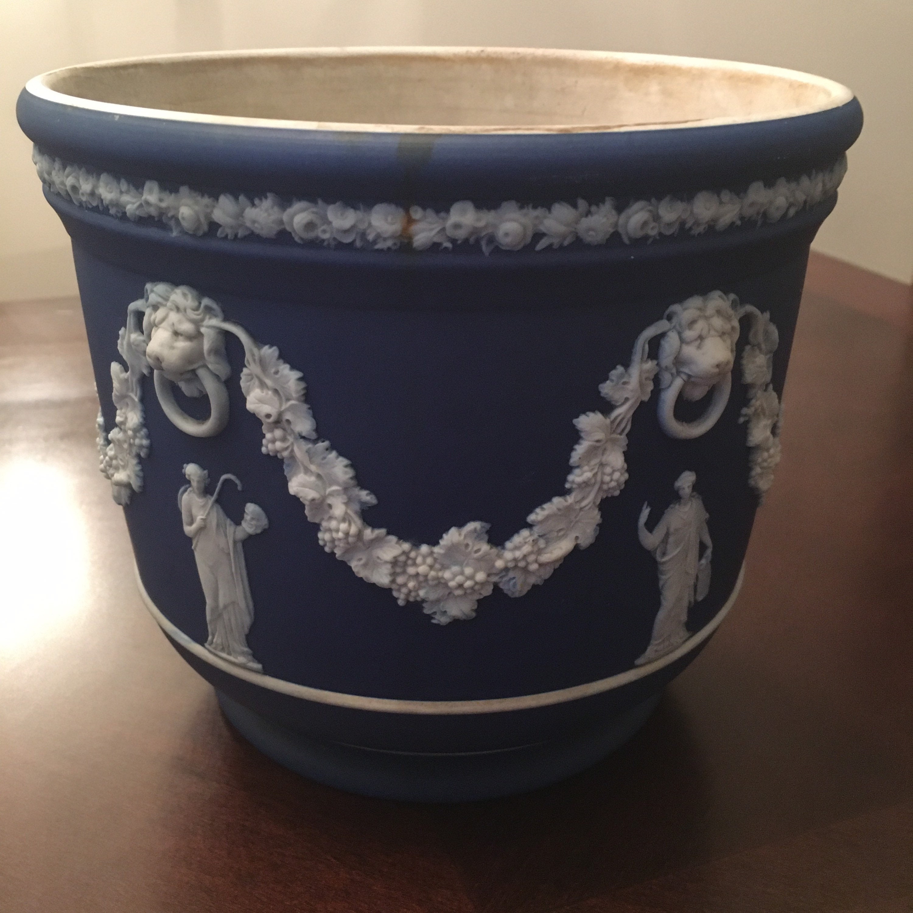 Wedgwood Blue Jasperware Antique Planter Jardiniere Etsy