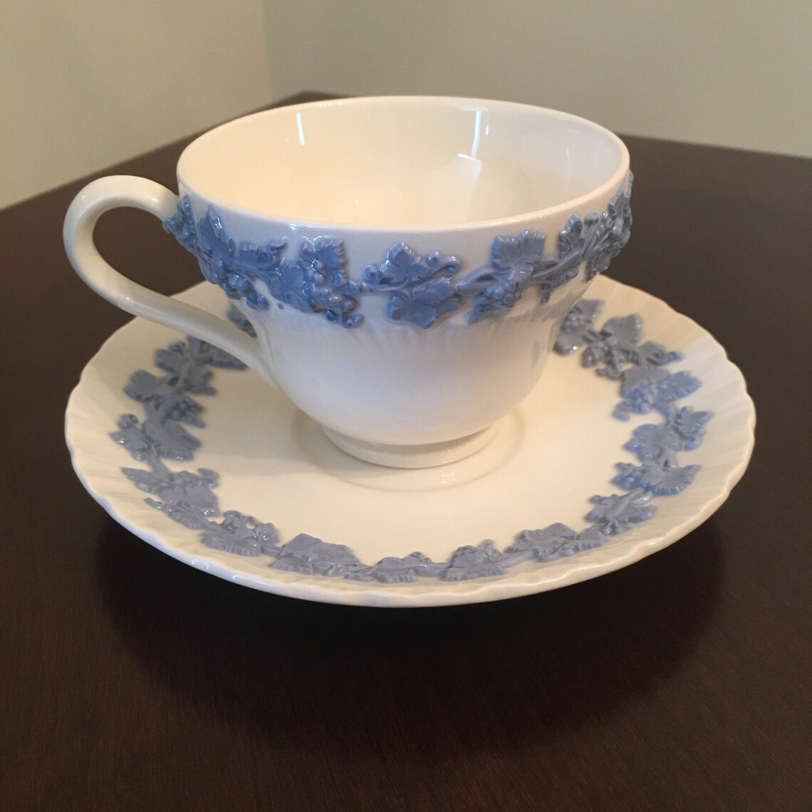 Wedgwood Etruria & Barlaston White Tea Cup and Saucer With Etsy