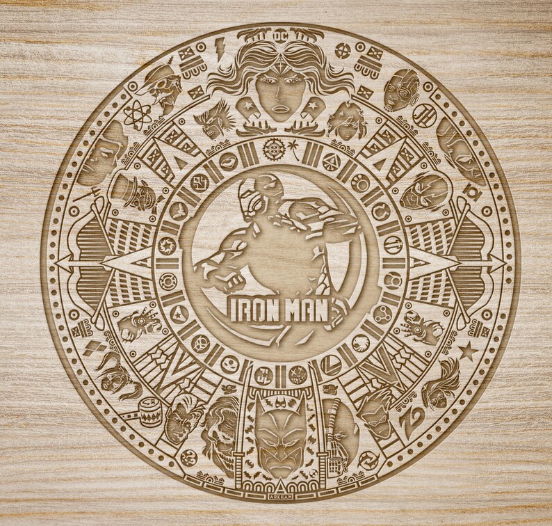 Dc Marvel V3 Like Aztec Calendar 2021. Vector Dxf Cdrsvg Etsy