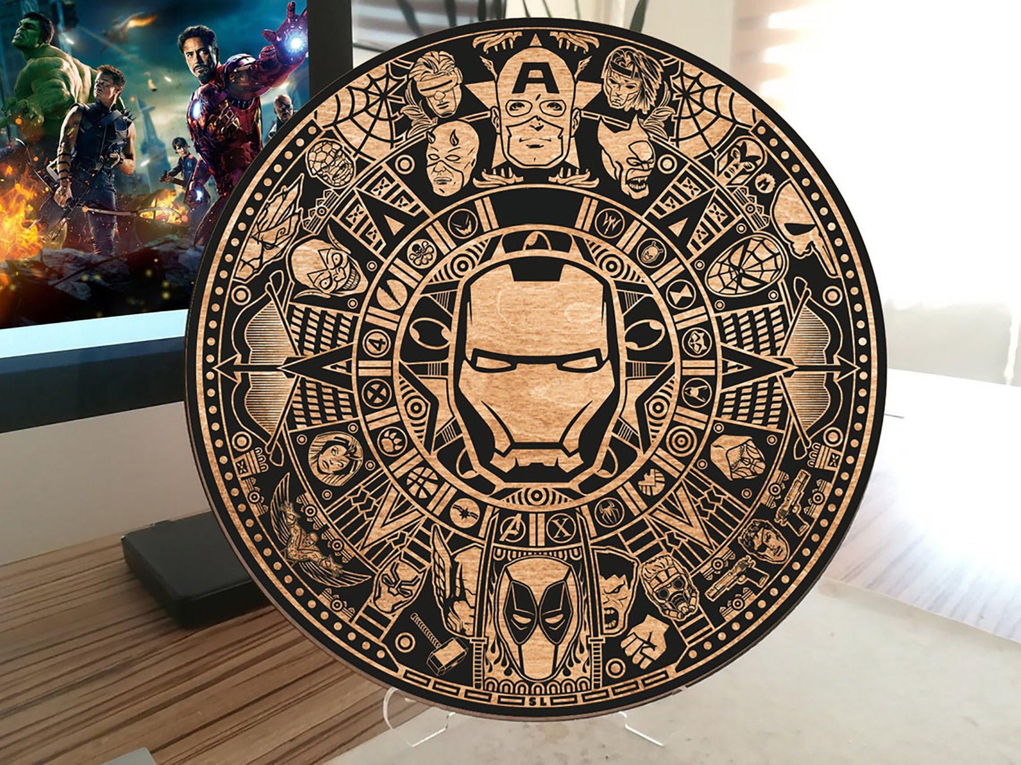 Dc Marvel v3 como calendario azteca 2021. Vector dxf cdr Etsy México