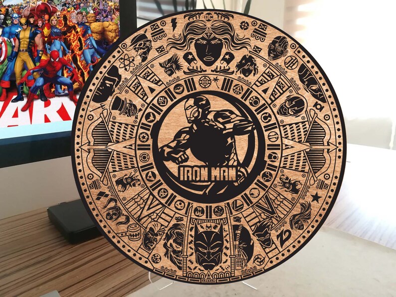Dc Marvel V3 Like Aztec Calendar 2021. Vector Dxf Cdrsvg Etsy