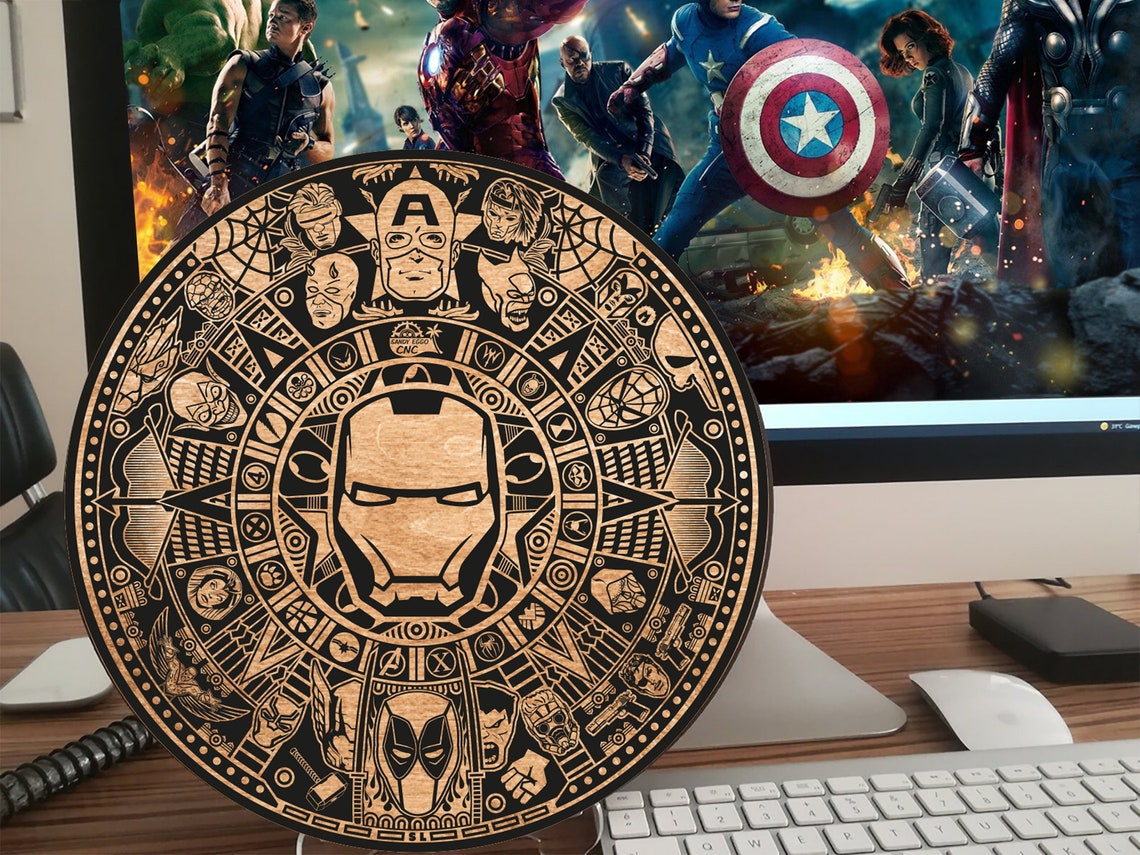 Dc Marvel V3 Like Aztec Calendar 2021. Vector Dxf Cdrsvg Etsy
