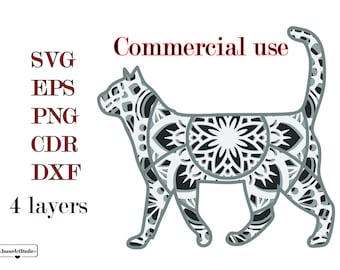 Download Free Cat Mandala Svg Etsy SVG, PNG, EPS, DXF File